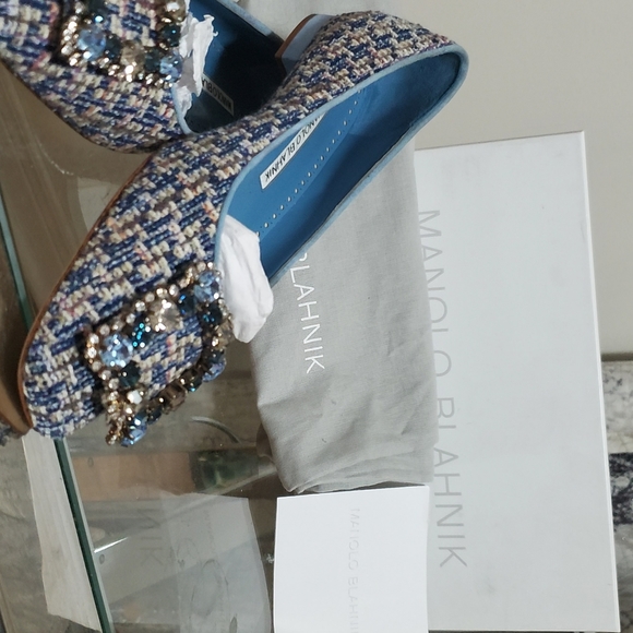 Manolo blahnik blue flat tweed - Picture 3 of 6